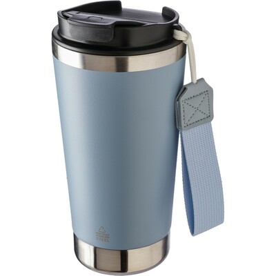 Thermo mug with carrying strap